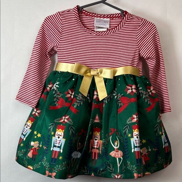 Iris and Ivy Nordstrom Green and Red Nutcracker dress with bloomers NWT 12 Month - Picture 3 of 15